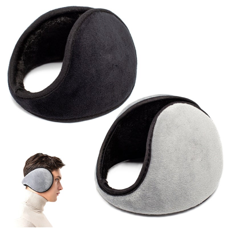 Winter Ear Muffs for Men Women Earmuffs Fleece Behind Head Ear Warmers for Cold Weather 1/2 Pack - Image 1