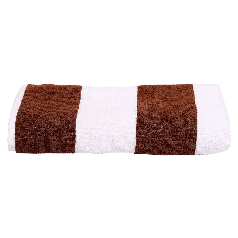 Ein Sof 100% Cotton Beach Towels (70x140 cms), Cabana Style Striped Beach Towel - 450 GSM (Brown, Pack of 1) - Image 4