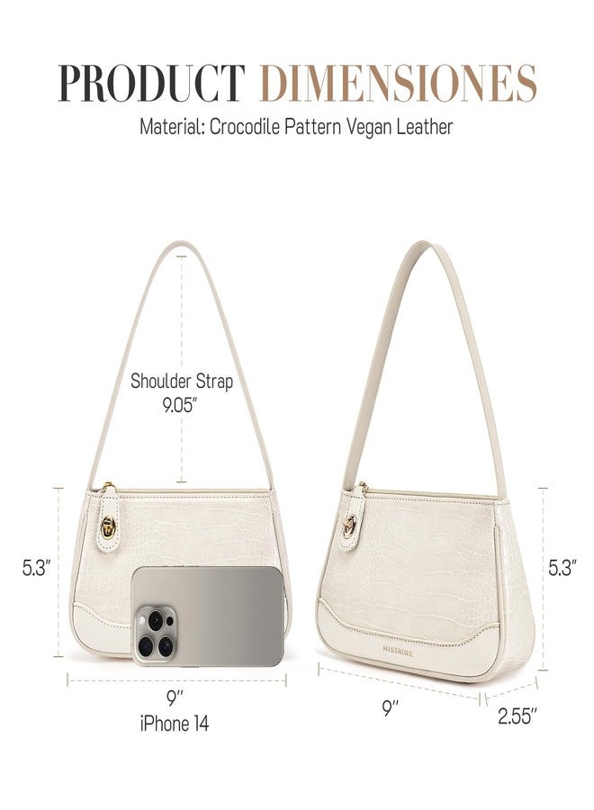 Missnine Shoulder Bag for Women Small Purse Trendy Clutch Hobo Bag Vegan Leather Mini Handbag with Zipper Closure, 2-red【crocodile-pattern】, Fashion - Image 5