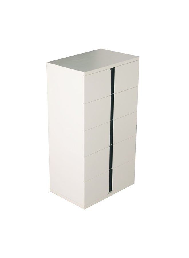 DANUBE HOME Palomeze Chest of 5 Drawers Multifunctional Cabinet Storage Organiser Space Saving Drawer Chest Modern Design Furniture for Bedroom White Black  - Image 3