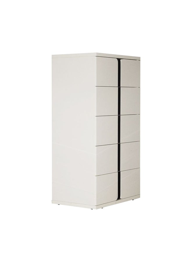 DANUBE HOME Palomeze Chest of 5 Drawers Multifunctional Cabinet Storage Organiser Space Saving Drawer Chest Modern Design Furniture for Bedroom White Black  - Image 2