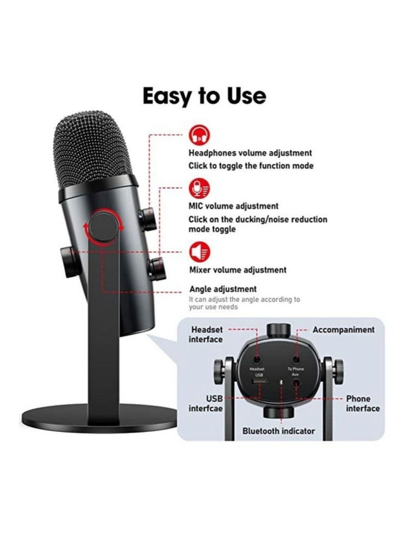 Jmary PW10 Professional Metal Voice Recording Usb Condenser Studio And Podcast Recording Gaming Microphones - Image 3