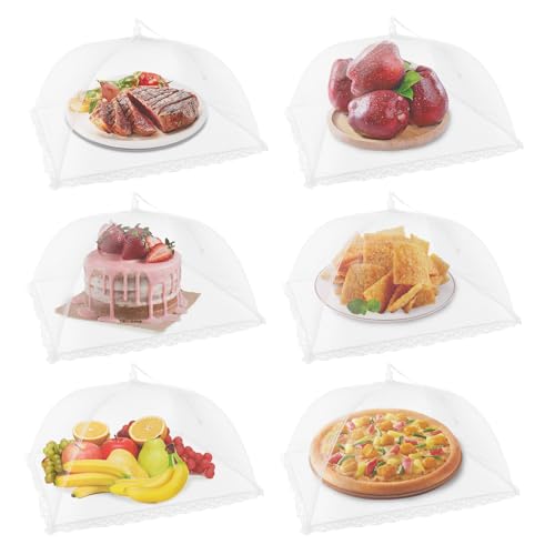 NEPAK 6 Large and Tall Food Covers 17x17 Food Tents Food Covers for OutdoorsPopup Mesh Food Covers Nets for OutsideScreen TentsParties Picnics BBQReusable and Collapsible