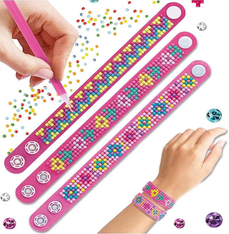Diamond Art Bracelet Kit, 3 Pieces Bracelet Kit for Girls, DIY Bracelets (Style-B)