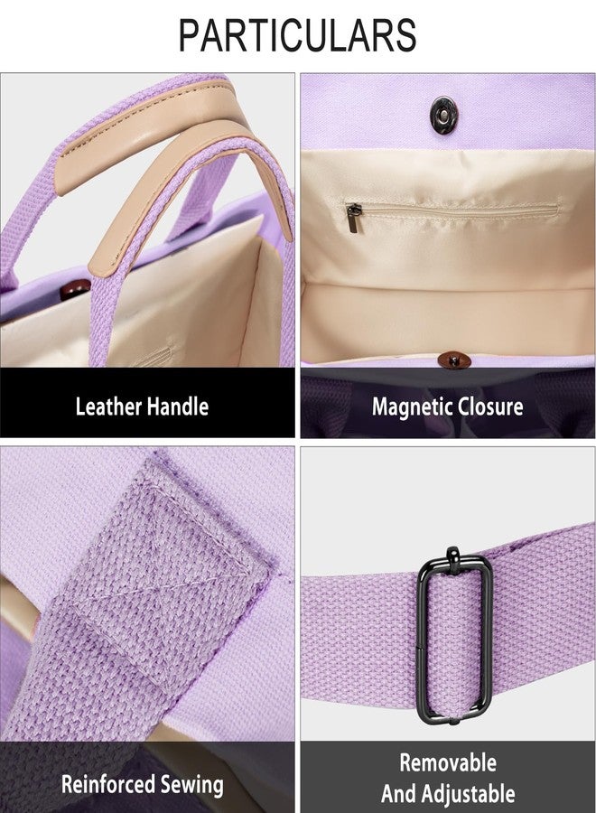 GASSDA Tote Bags for Women Canvas Tote Purse Crossbody Bags with Pockets Top Handle Shoulder Handbags Satchel Bags for Work - Image 5