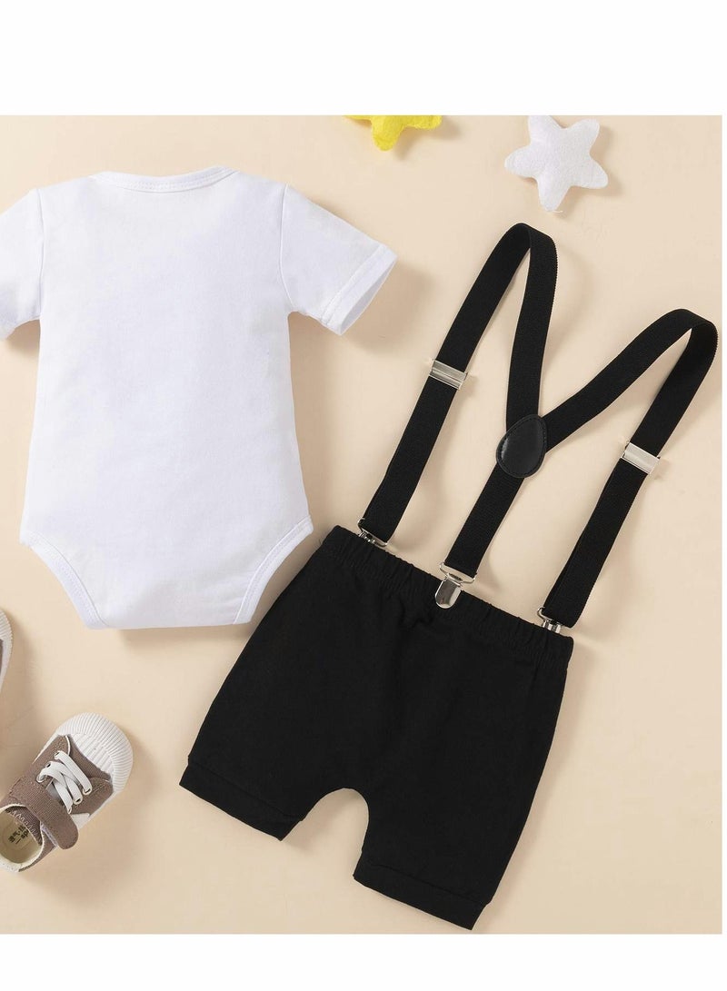 Baby Boys 1st Birthday Outfit Set 3PCS Short Sleeve for Photo Shoot Size 9-18 Months - 100 - Image 2