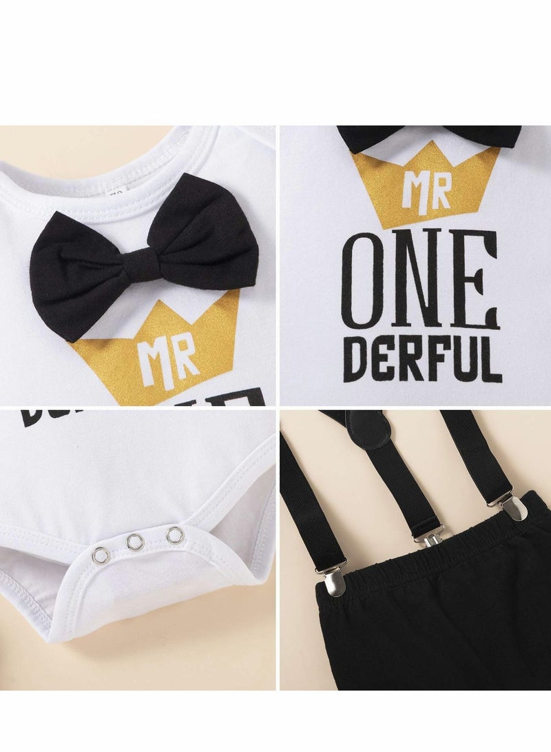 Baby Boys 1st Birthday Outfit Set 3PCS Short Sleeve for Photo Shoot Size 9-18 Months - 100 - Image 5