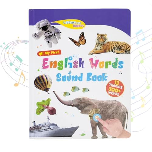 LAALIYA English Words Sound Book for Kids | 13 Learning Themes with 300+ Words | Interactive Talking Book with Real Sounds | Educational Toy Book for Toddlers & Preschoolers - Image 1