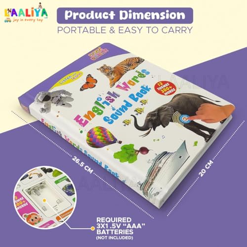 LAALIYA English Words Sound Book for Kids | 13 Learning Themes with 300+ Words | Interactive Talking Book with Real Sounds | Educational Toy Book for Toddlers & Preschoolers - Image 2