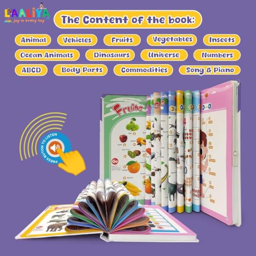 LAALIYA English Words Sound Book for Kids | 13 Learning Themes with 300+ Words | Interactive Talking Book with Real Sounds | Educational Toy Book for Toddlers & Preschoolers - Image 3