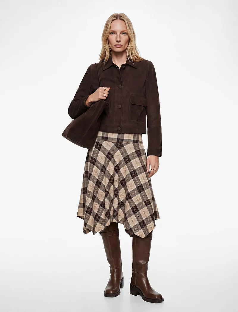 KOTON Plaid Midi Skirt