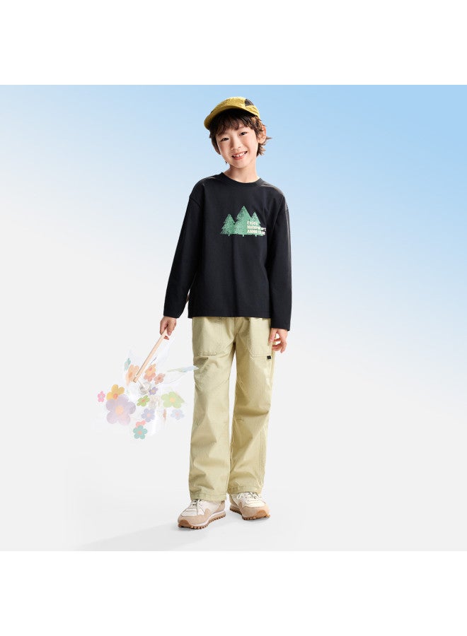Annil boys' Pants 2025 Autumn New Collection Casual Trousers Jacquard Breathable Drawstring Parachute Pants - Image 3