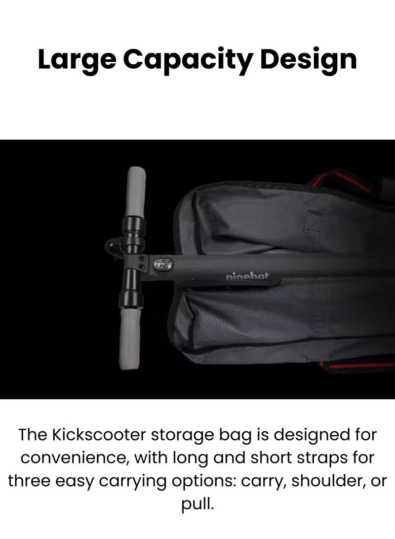 Segway-Ninebot Original Segway Ninebot KickScooter Carrying Bag, Large Capacity Water-Resistant Carrying Bag for Electric Scooters with Adjustable Shoulder and Carry Straps, Durable Nylon Webbing and Sports Zipper - NBS-BAG01 GREY - Image 4
