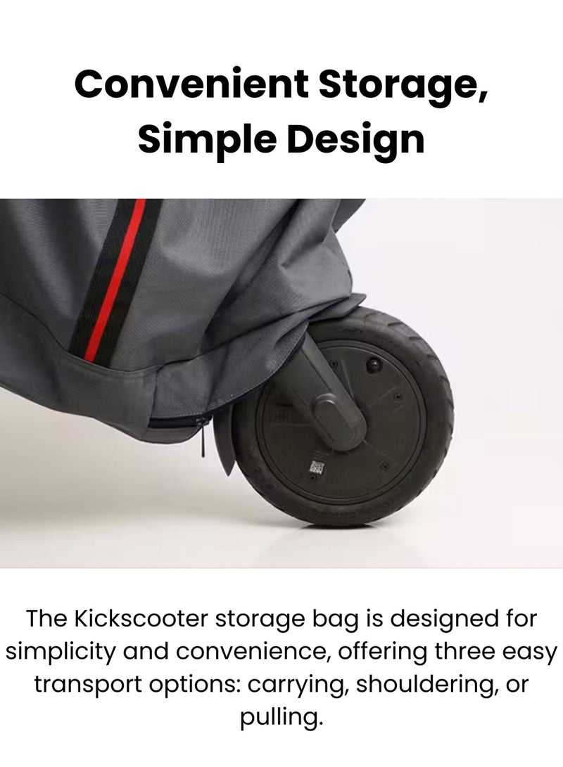Segway-Ninebot Original Segway Ninebot KickScooter Carrying Bag, Large Capacity Water-Resistant Carrying Bag for Electric Scooters with Adjustable Shoulder and Carry Straps, Durable Nylon Webbing and Sports Zipper - NBS-BAG01 GREY - Image 5
