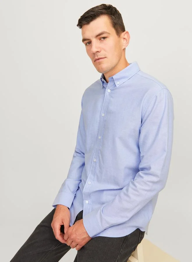 JJ Rebel JJ REBEL Solid Collar Long Sleeve Shirt