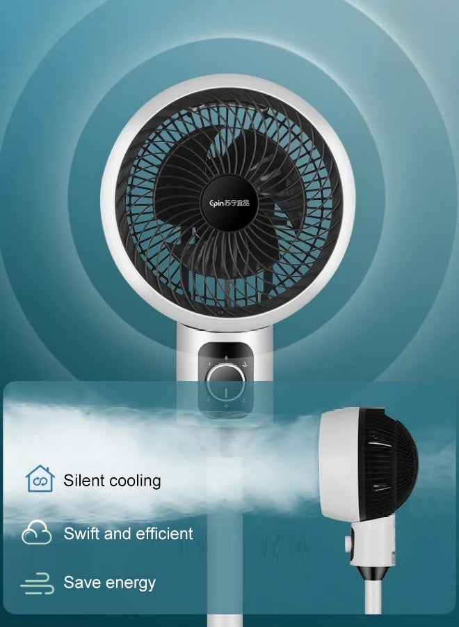 مروحة تدوير الهواء مروحة كهربائية منزلية مروحة أرضية صامتة عالية الرياح مروحة كهربائية عمودية موفرة للطاقة مروحة تبريد ذكية - Image 5