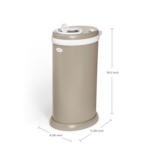 Ubbi Stainless Steel Diaper Pail, Odor Locking, No Special Bag Required, Award-Winning, Registry Must-Have, Taupe - Image 3