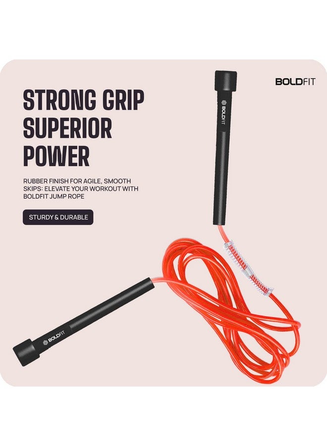 بولد فيت حبل القفز المصنوع من مادة البولي فينيل كلوريد من Boldfit للرجال والنساء، حبل القفز مع ارتفاع قابل للتعديل وحبل القفز السريع للأطفال والنساء والفتيات، حبل القفز Rassi للرجال لممارسة التمارين الرياضية والصالة الرياضية واللياقة البدنية - أسود-أحمر - Image 4