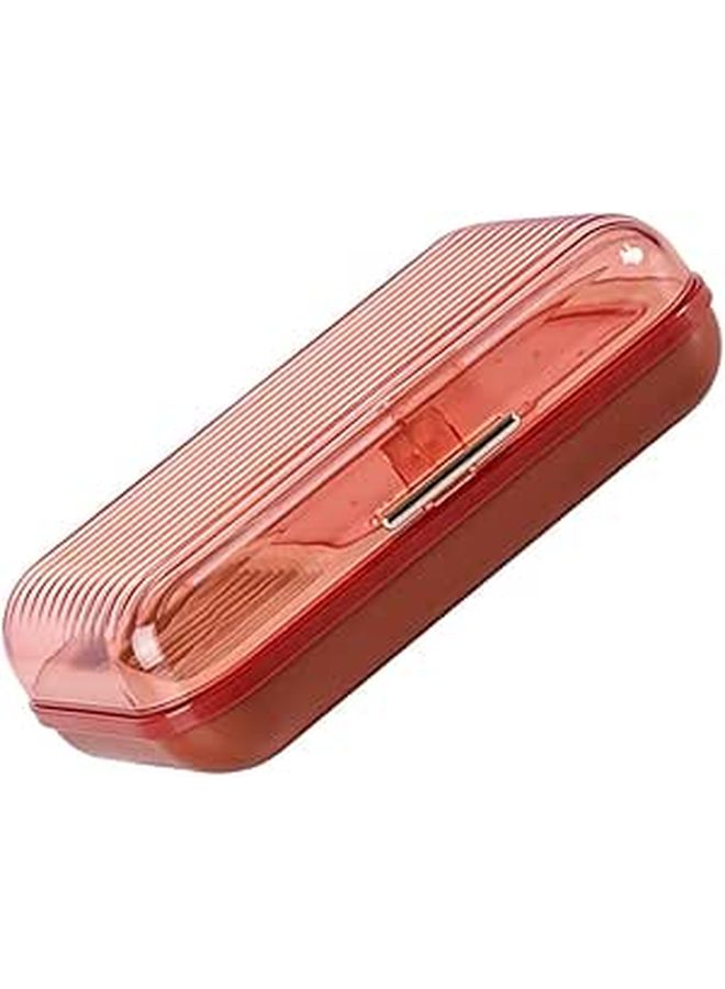 Red Brown Travel Jewelry Case Necklace Earrings Compact Organizer For Women - Image 1