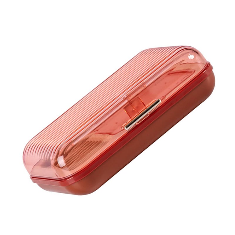 Red Brown Travel Jewelry Case Necklace Earrings Compact Organizer For Women - Image 2