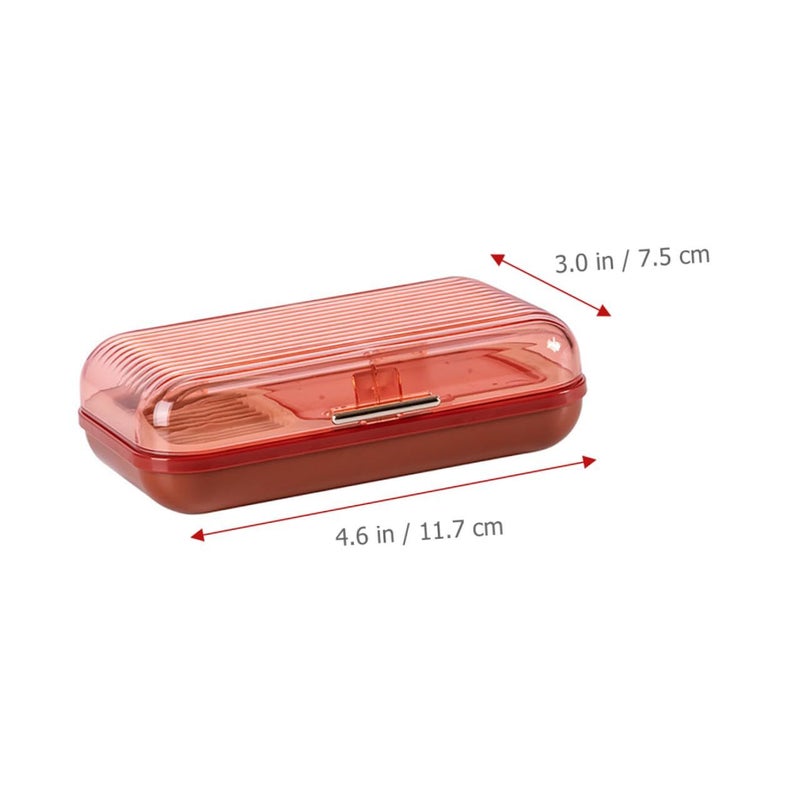 Red Brown Travel Jewelry Case Necklace Earrings Compact Organizer For Women - Image 3