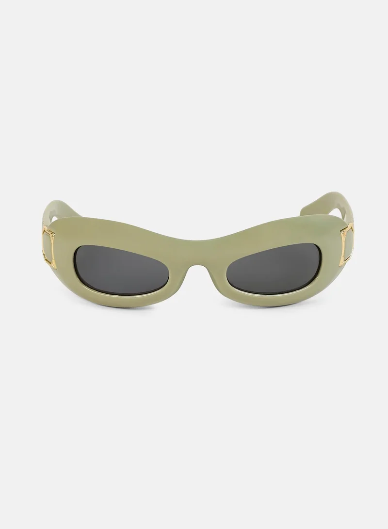 صوص هاوت نظارة شمسية بإطار ملتف كامل الحواف مع حماية من الأشعة الشمسية للنساء