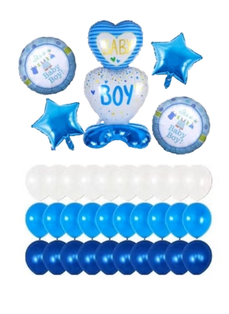 Boxwoods It's A Boy 34 PCS Blue And White Balloons Set  - Image 1