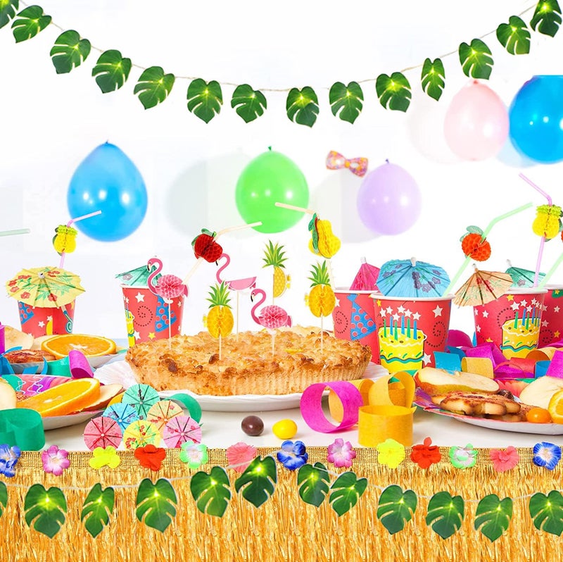 WEISPARK 20 LED Palm Leaves String Lights  Tropical Artificial Monstera Leaf Wall Hanging Vine Leaf for Hawaiian Luau Party Jungle Theme Beach Birthday Home Decorations (A Monstera Leaf String Lights 1 Pcs) - Image 4