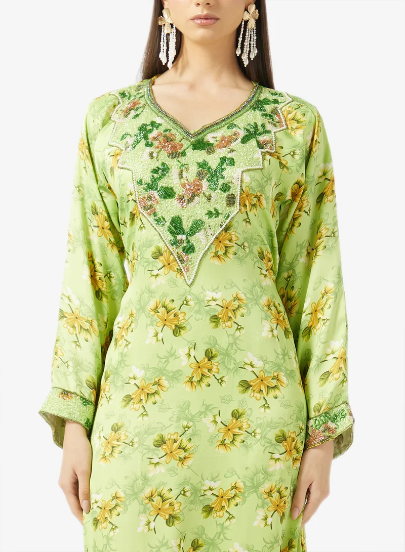 ARABIAN CLOSET  Embellished Belted Jalabiya for Women | Best Price UAE