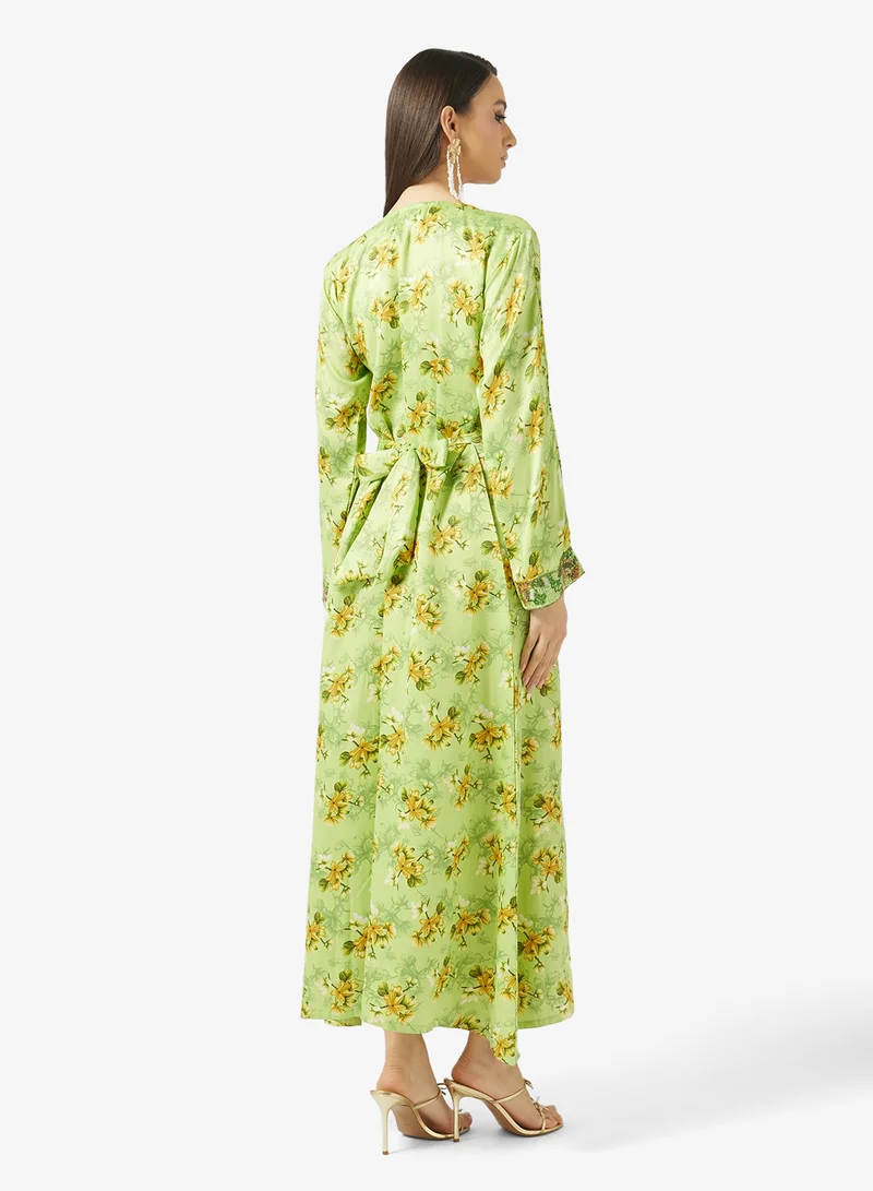 ارابيان كلوزيت Embellished Belted Jalabiya