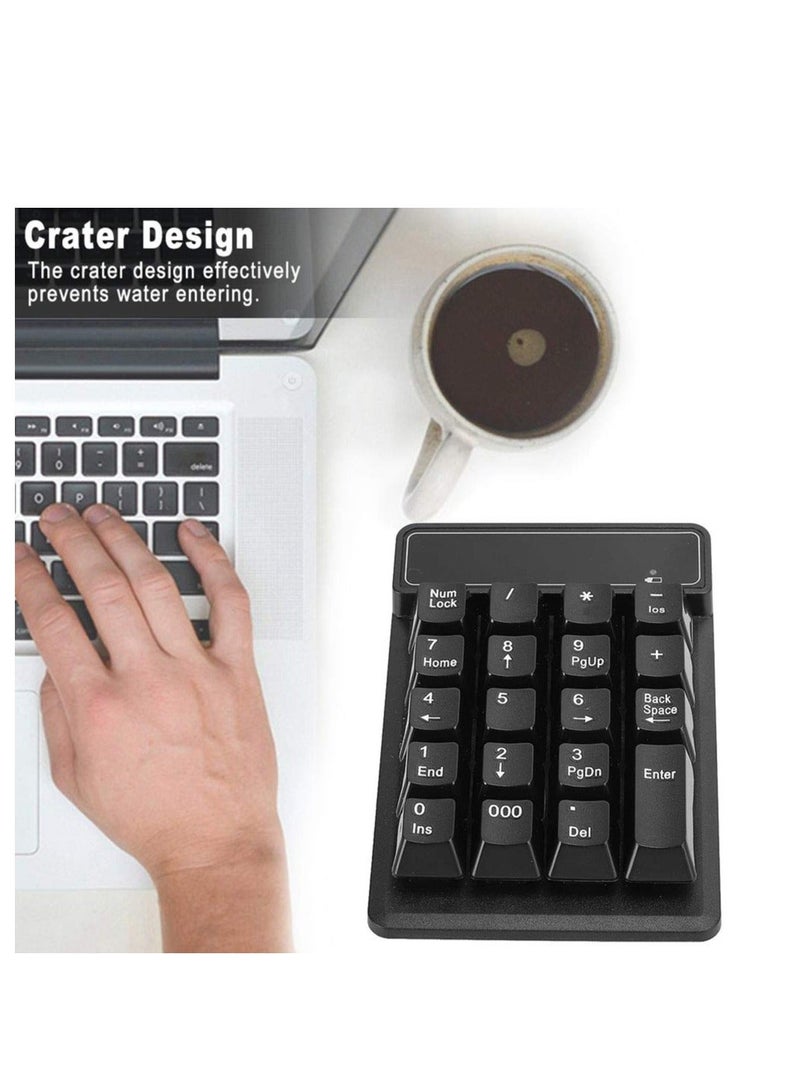 Bluetooth Numeric Keypad, Wireless 19-Keys Number pad, Portable Mini Accounting Multi-Function Number Keypad, with 10m Transmission Distance and 10 Million Clicks, for Laptop, Notebook Tablet - Image 2