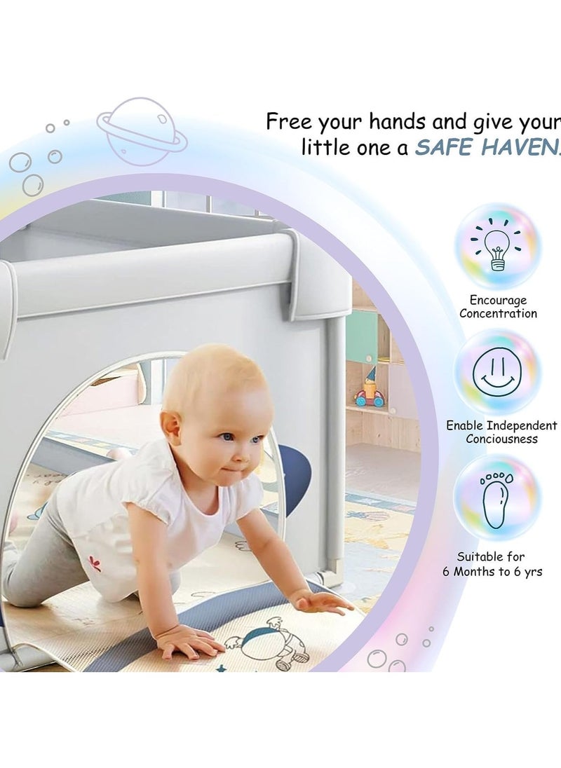 Nano Classic Baby Playpen, 150 x 180 x 68cm Large Play Fence for Baby and Toddlers, Anti-Collision Foam Playard with Ocean Balls and Pull Rings  - Image 5