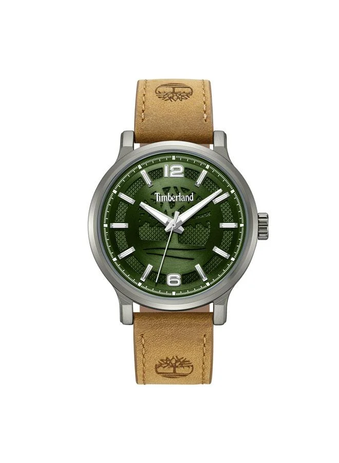 تمبرلاند Driscoll Green Dial Leather Strap Analog Watch for Men, 43mm