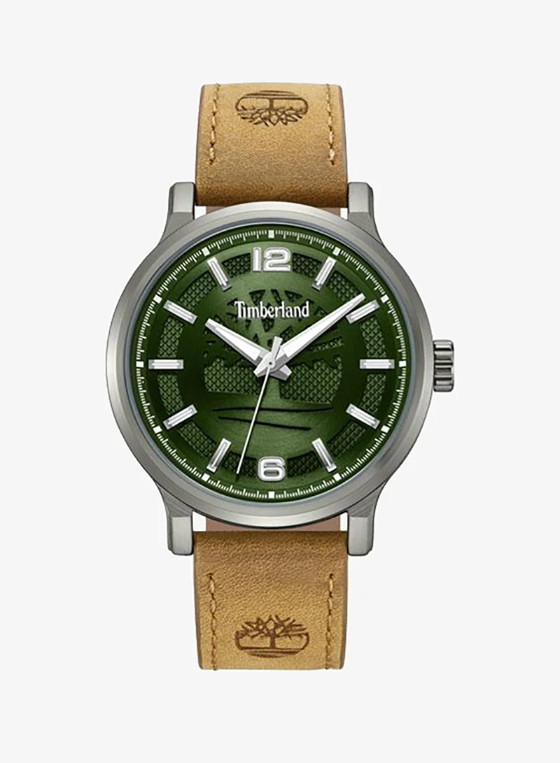 تمبرلاند Driscoll Green Dial Leather Strap Analog Watch for Men, 43mm