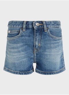 Calvin Klein Jeans Youth Mid Wash Denim Shorts  - Image 4