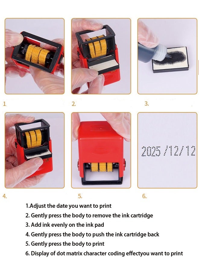 D4 Manual Date Code Printer – Includes Quick-Dry Ink, Ink Pads, and Replacement Cartridges  - Image 4