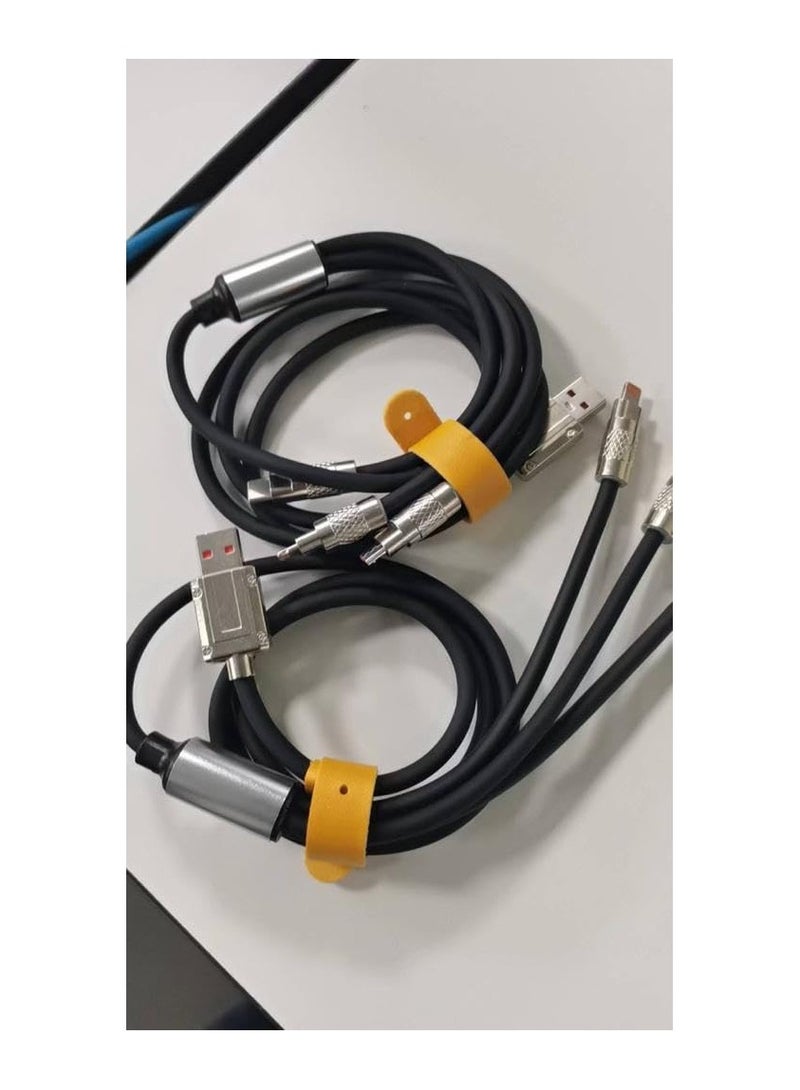 Triple Charging Cable (iPhone - Galaxy - Type C) Fast Multi Charging Cable 1 Meter 3 in 1 Wire Compatible with All Mobile Phones (Black Color)  - Image 2