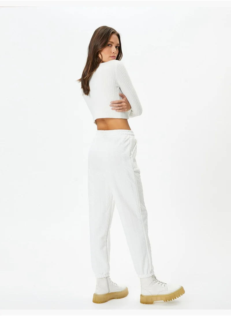 كوتون Drawstring Tissued Jogger Sweatpants