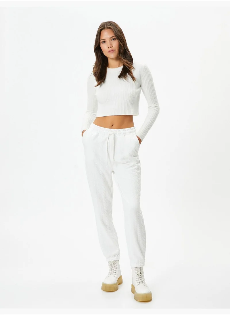 كوتون Drawstring Tissued Jogger Sweatpants