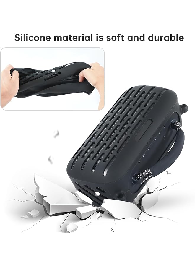 erorex Silicone Speaker Cover Durable Silicone Protective Cover With Adjustable Shoulder Strap Perfect Fit For Bose Soundlink Max Portable Speaker Black Case For Daily Use And Travel  - Image 5