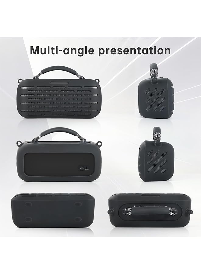 erorex Silicone Speaker Cover Durable Silicone Protective Cover With Adjustable Shoulder Strap Perfect Fit For Bose Soundlink Max Portable Speaker Black Case For Daily Use And Travel  - Image 3