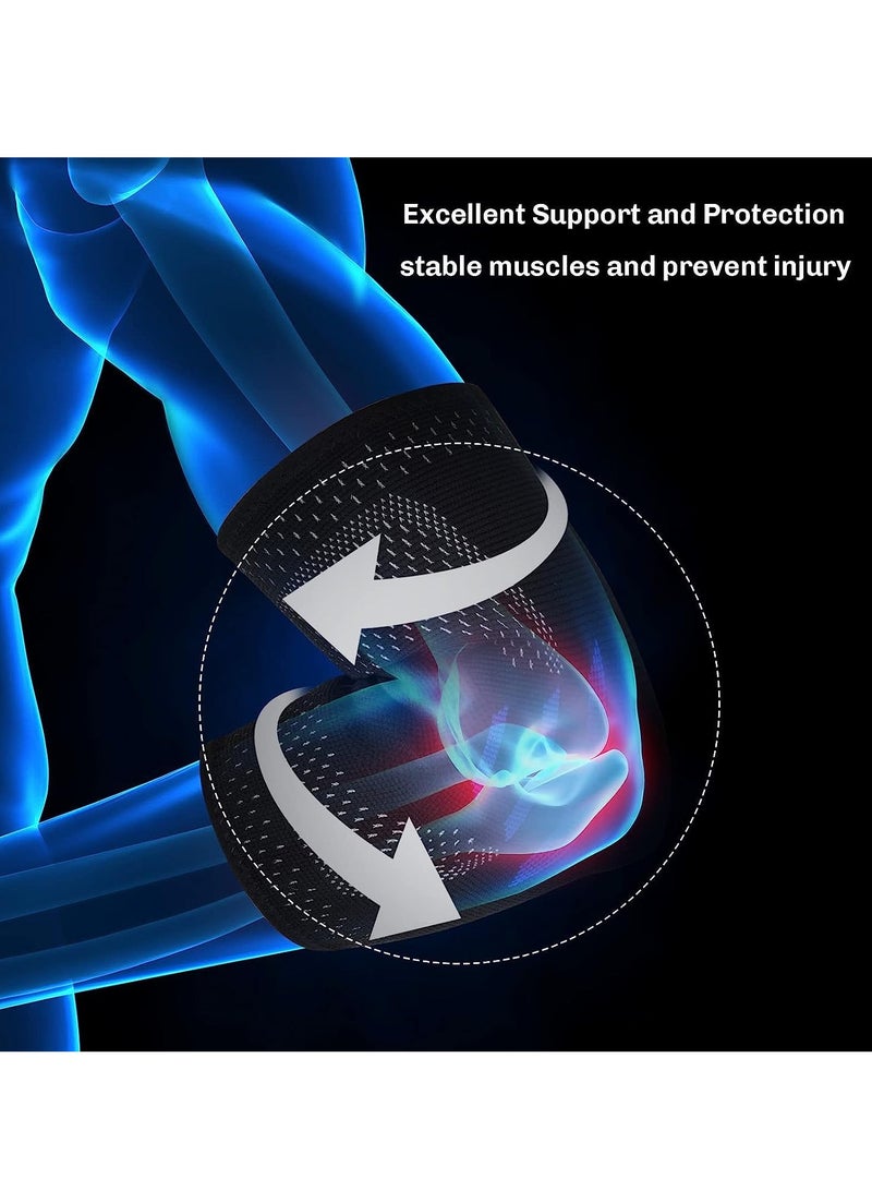 دعامة كوع تنس 2 في 1 للرجال والنساء، سُترة ضغط مع وسائد كوع مدمجة، دعم للحفاظ على الكوع قابل للتنفس، حماية من التندونيتيس، لعلاج كوع لاعب الغولف، التهاب المفاصل، تقليل آلام المفاصل (S) - Image 4