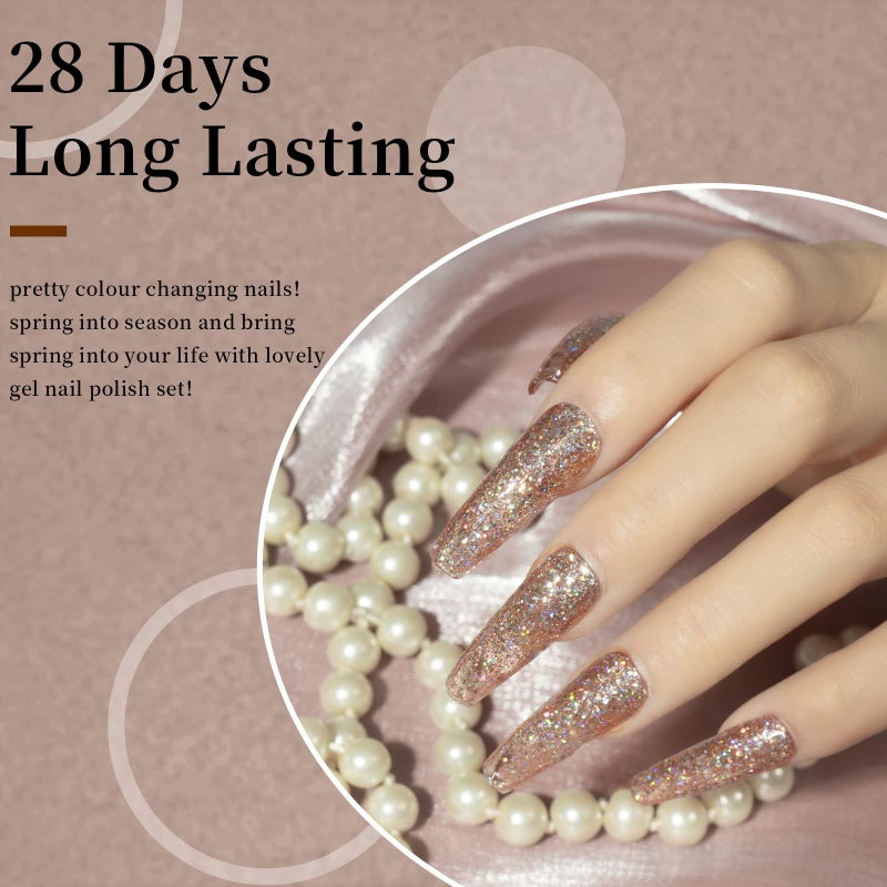 MAYCHAO 15ML Gel Nail Polish 1Pc Clear Pink Glitter Nail Polish Soak Off UV LED Nail Gel Polish Nail Art Starter Manicure Salon DIY at Home, 0.5 OZ - Image 3