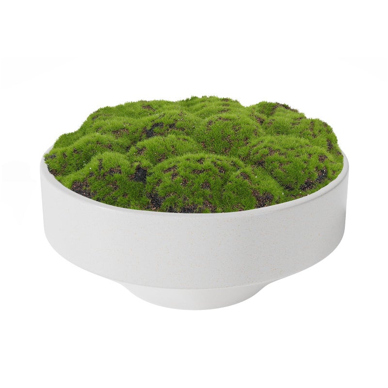 NAHARO New Moss Bowl, Handmade Ceramic Bowl. 11" Artificial Moss Centerpiece for Home Decoration, Living Room, Office - Image 1