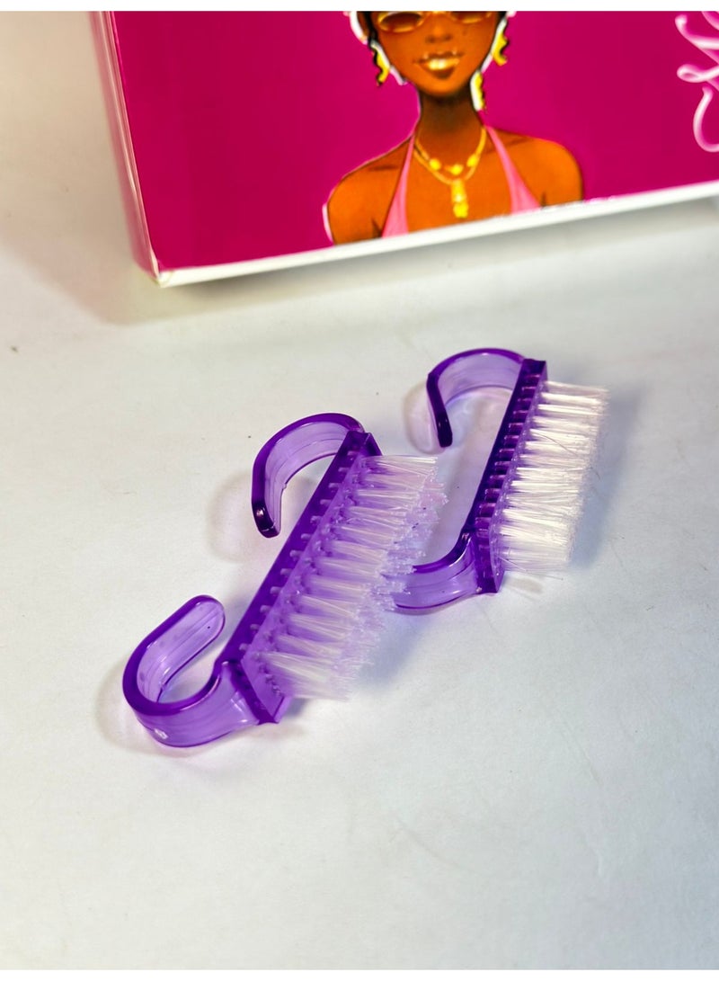 مجموعة مايا من فرش تنظيف الأظافر (قطعتان)، فرش تنظيف بمقابض، لتنظيف الأظافر، فرش تنظيف الأظافر، فرش تنظيف اليدين، وأدوات تنظيف الأظافر (قد يختلف اللون) قطعتان - Image 3