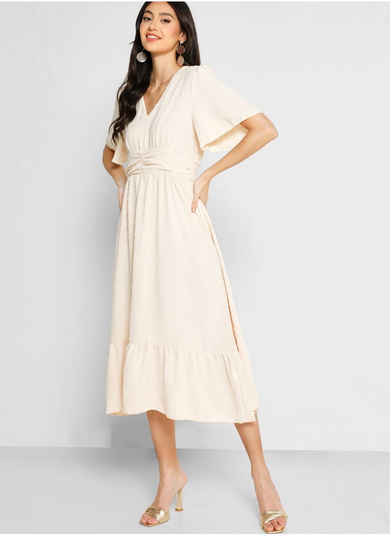 ELLA Corset Cinched Waist Detail Fit & Flare Dress  - Image 4