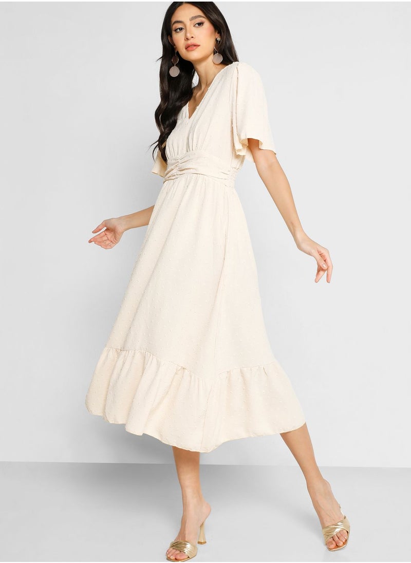 ELLA Corset Cinched Waist Detail Fit & Flare Dress  - Image 1