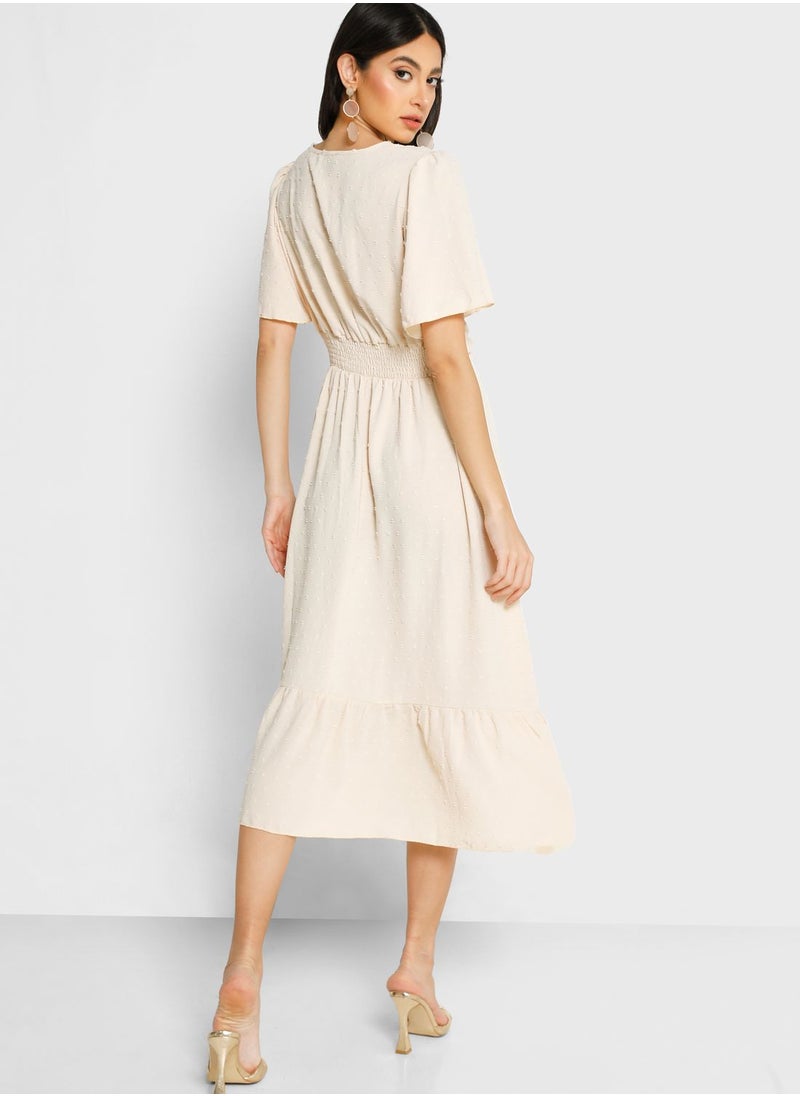 ELLA Corset Cinched Waist Detail Fit & Flare Dress  - Image 2
