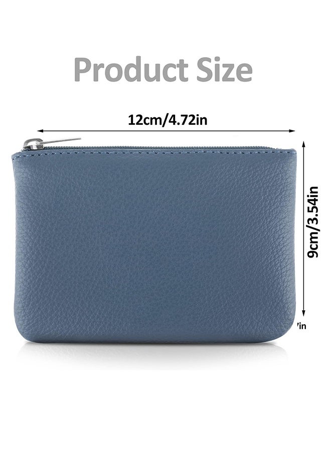 غنافوتو 2 قطعة محفظة نقود بنمط الليتشي، محفظة نقود محمولة بسحاب PU، محفظة صغيرة للنقود المعدنية، جيب للنقود المعدنية للنساء، بطاقة ائتمان، بطاقة هوية، مفاتيح، سماعات رأس، منظم أحمر الشفاه، أسود + أزرق - Image 4