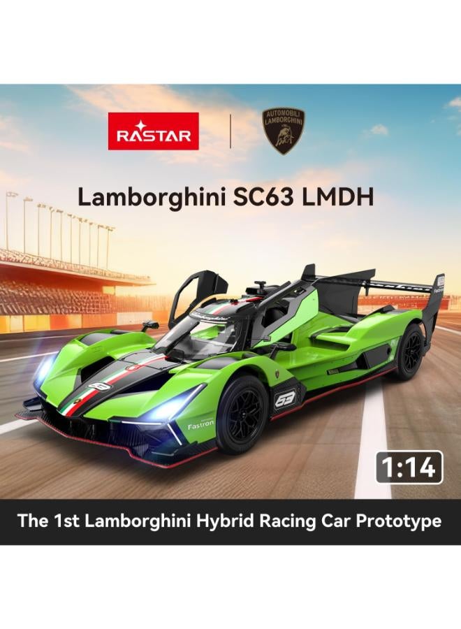 راستار سيارة لامبورغيني SC63 LMDH تعمل بجهاز تحكم عن بعد، بمقياس 1:14، لون أخضر - Image 4
